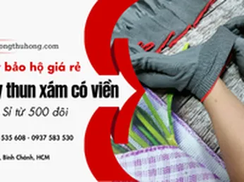 Nguồn găng tay thun xám có viền giá rẻ tận xưởng TPHCM