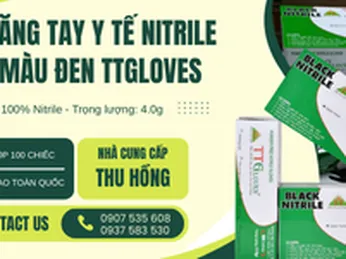 Mua găng tay y tế Nitrile màu đen TTGloves giá sỉ
