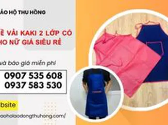 Tạp dề vải kaki có túi giá rẻ cho nữ