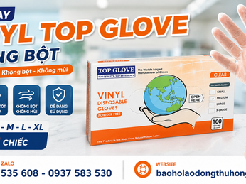 Găng tay vinyl top glove không bột giá rẻ full size S - M - L - XL