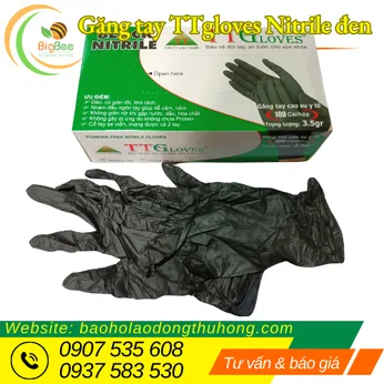 GĂNG TAY Y TẾ TT GLOVES NITRILE MÀU ĐEN