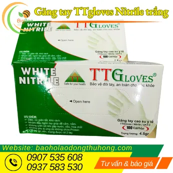 GĂNG TAY Y TẾ TT GLOVES NITRILE MÀU TRẮNG