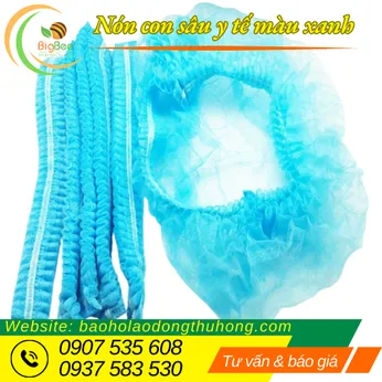 NÓN TRÙM ĐẦU CON SÂU Y TẾ MÀU XANH