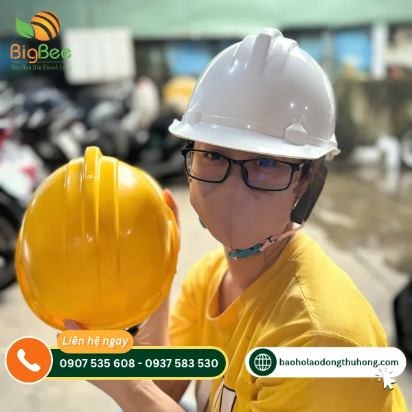 Nón bảo hộ khi đội lên Nón bảo hộ khi đội lên