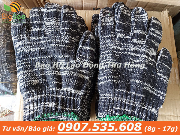 găng tay len muối tiêu sử dụng trong lao động