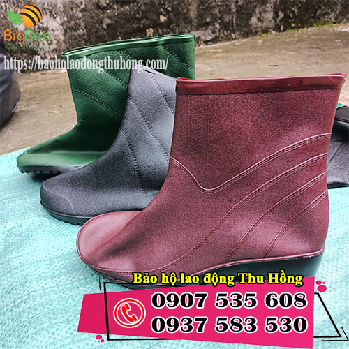 ủng cao su cổ thấp đi mưa người lớn