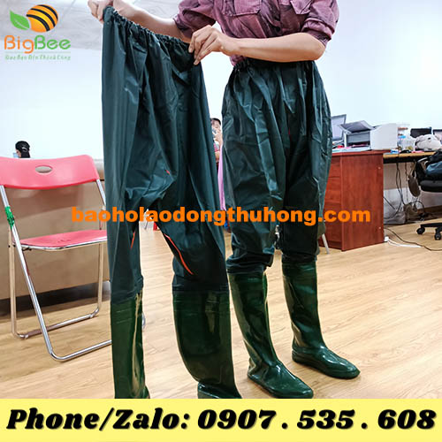 ủng cao su liền quần lội nước
