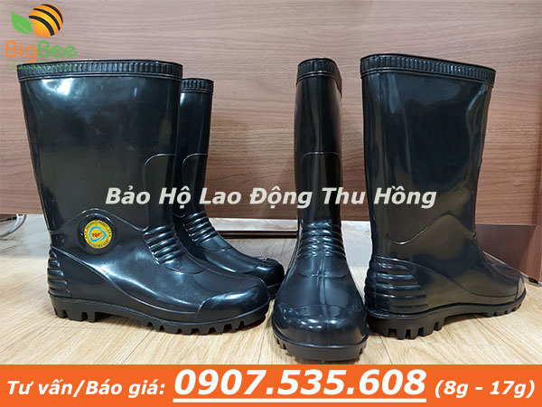 ủng cao su màu đen lội nước