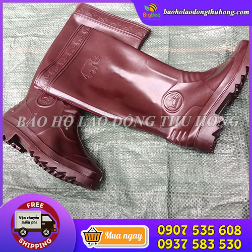 Ủng cao su nâu in hình con voi Ủng cao su nâu in hình con voi