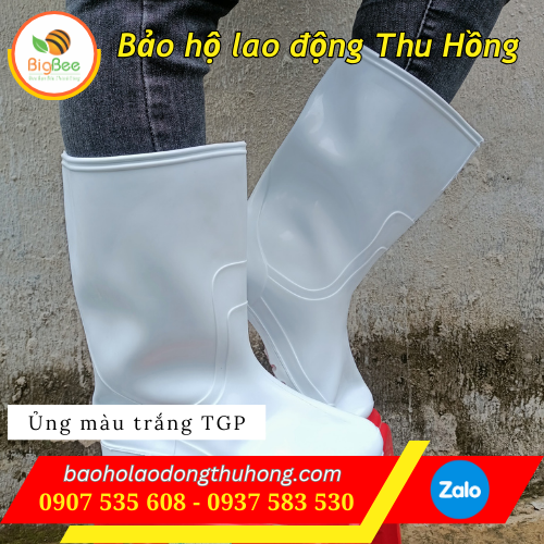 Ủng cao su TGP màu trắng chống nước 01 Ủng cao su TGP màu trắng chống nước 01