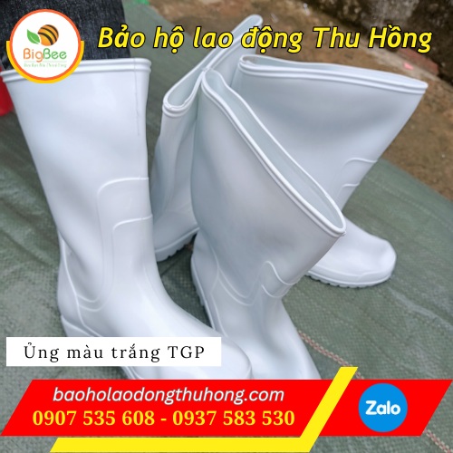 Ủng cao su TGP màu trắng chống nước 02 Ủng cao su TGP màu trắng chống nước 02