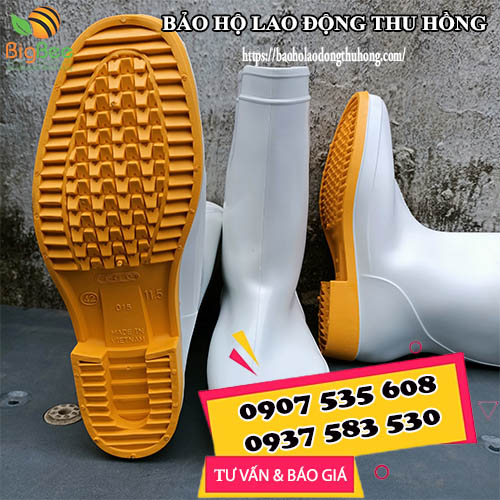 ủng cao su trắng đế vàng TGP giá rẻ