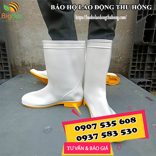 ủng cao su trắng đế vàng TGP size 38 đến 43