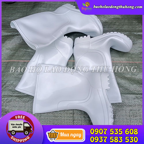Ủng cao su trắng TGP bảo hộ nhiều kích cỡ từ 38 đến 43 Ủng cao su trắng TGP bảo hộ nhiều kích cỡ từ 38 đến 43