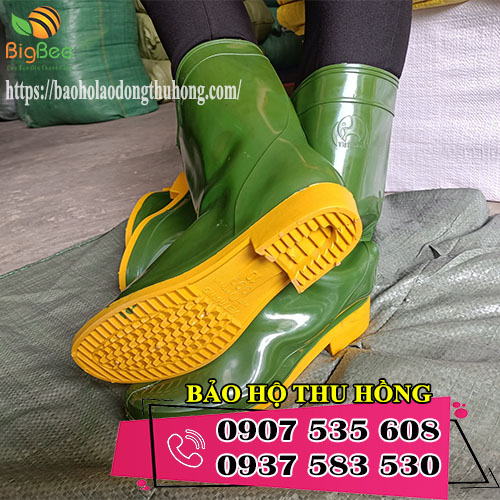 ủng cao su Việt Thắng xanh rêu size người lớn