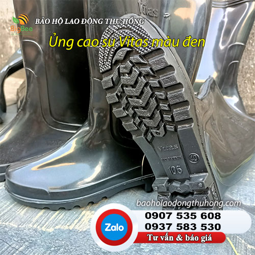 Ủng cao su Vitas màu đen người lớn 02 Ủng cao su Vitas màu đen người lớn 02