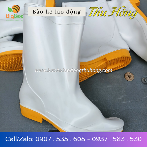 Ủng đi mưa PVC màu trắng