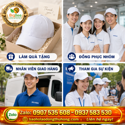 Ứng dụng phổ biến của mũ lưỡi trai trắng trơn