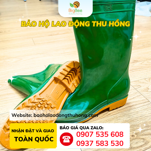 Ủng Hiệp Phước xanh rêu cổ cao Ủng Hiệp Phước xanh rêu cổ cao