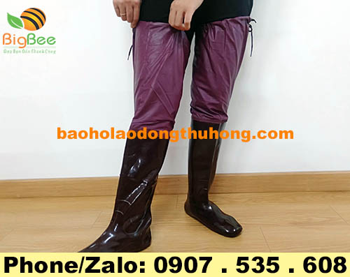 ủng nhựa cao su lội ruộng cổ cao kèm dây cột