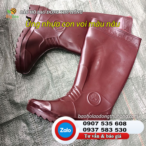 Ủng nhựa con voi màu nâu  Ủng nhựa con voi màu nâu Việt Thắng 01