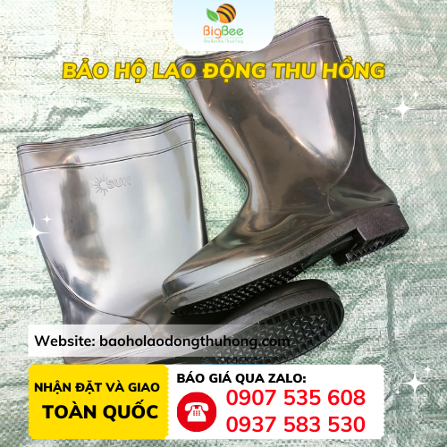 Ủng nhựa đen SUN cổ cao Ủng nhựa đen SUN cổ cao