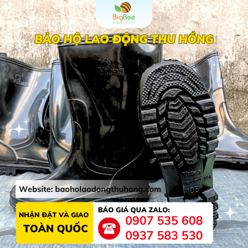 Ủng nhựa đen Vitas đi mưa Ủng nhựa đen Vitas đi mưa chống thấm nước tuyệt đối