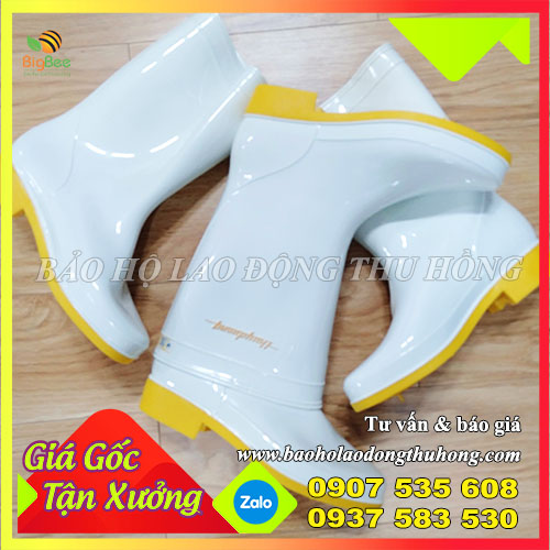 Ủng nhựa Thuỳ Dương trắng vàng Ủng nhựa Thuỳ Dương trắng vàng