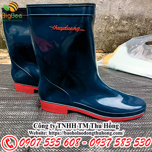 Ủng nhựa Thùy Dương xanh dương đế đỏ
