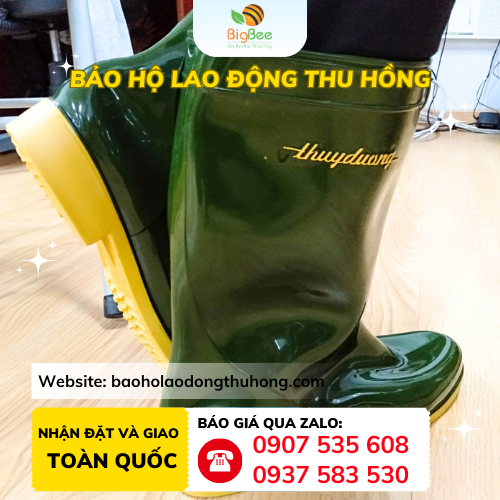 Ủng nhựa Thùy Dương xanh rêu loại tốt dùng lâu dài Ủng nhựa Thùy Dương xanh rêu loại tốt dùng lâu dài