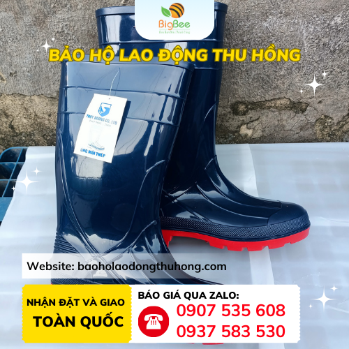 Ủng Thùy Dương mũi thép Ủng Thùy Dương mũi thép màu xanh đế đỏ