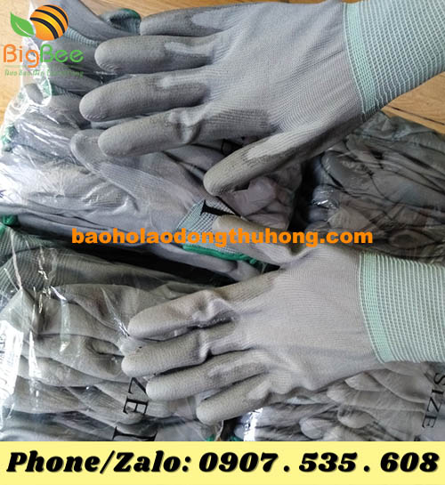 ưu điểm của găng tay phủ PU bàn xám là gì?