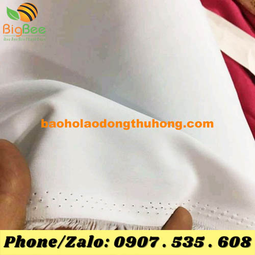 vải kate trắng dùng may nón kết lưới trùm tóc công nhân