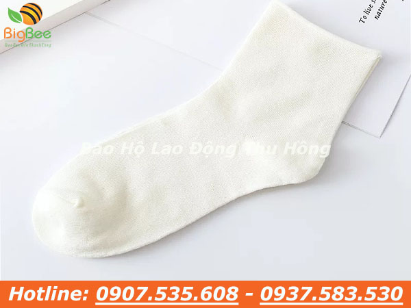 vớ cotton trắng co giãn, thoáng mát