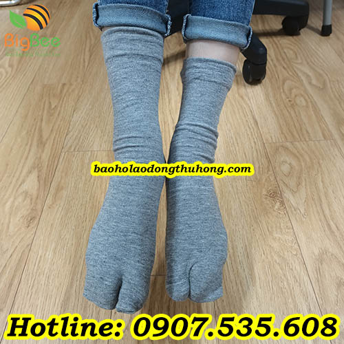 vớ cotton xỏ ngón size nữ màu xám
