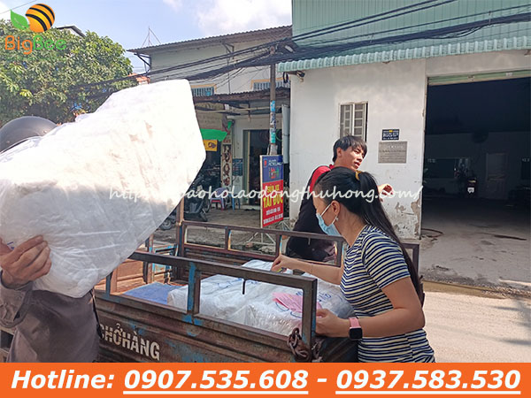 Xuất kho 20 ngàn đôi găng tay vải thun trắng 02