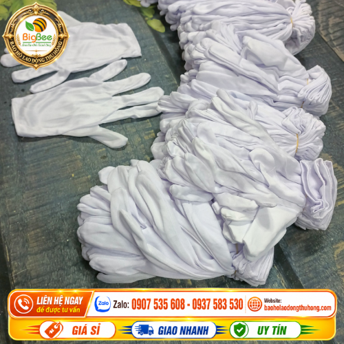 Xưởng cung cấp găng tay vải thun trắng T10 giá rẻ Xưởng cung cấp găng tay vải thun trắng T10 giá rẻ