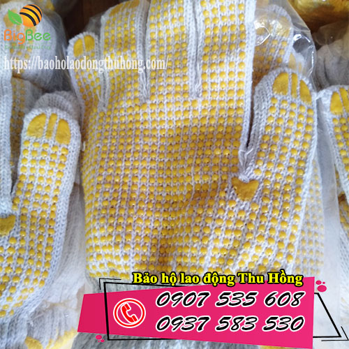 Xưởng sản xuất găng tay phủ hạt nhựa màu giá rẻ