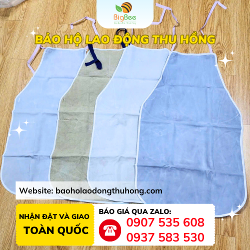 Yếm bảo hộ da hàn 2 lớp chống cháy may sẵn nhiều màu Yếm bảo hộ da hàn 2 lớp chống cháy may sẵn nhiều màu