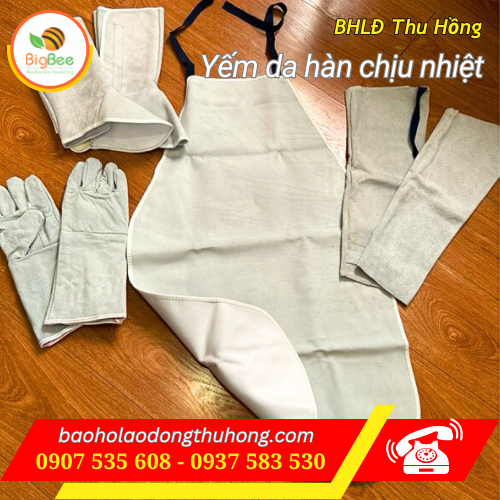 Yếm da hàn, ống tay hàn, ống chân hàn, găng tay da hàn Yếm bảo hộ da hàn cho thợ hàn loại tốt nhất