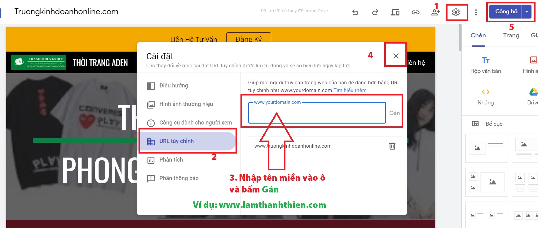 Hướng dẫn cách trỏ (gắn) tên miền về google site | Ảnh 7 Hướng dẫn cách trỏ (gắn) tên miền về google site | Ảnh 7
