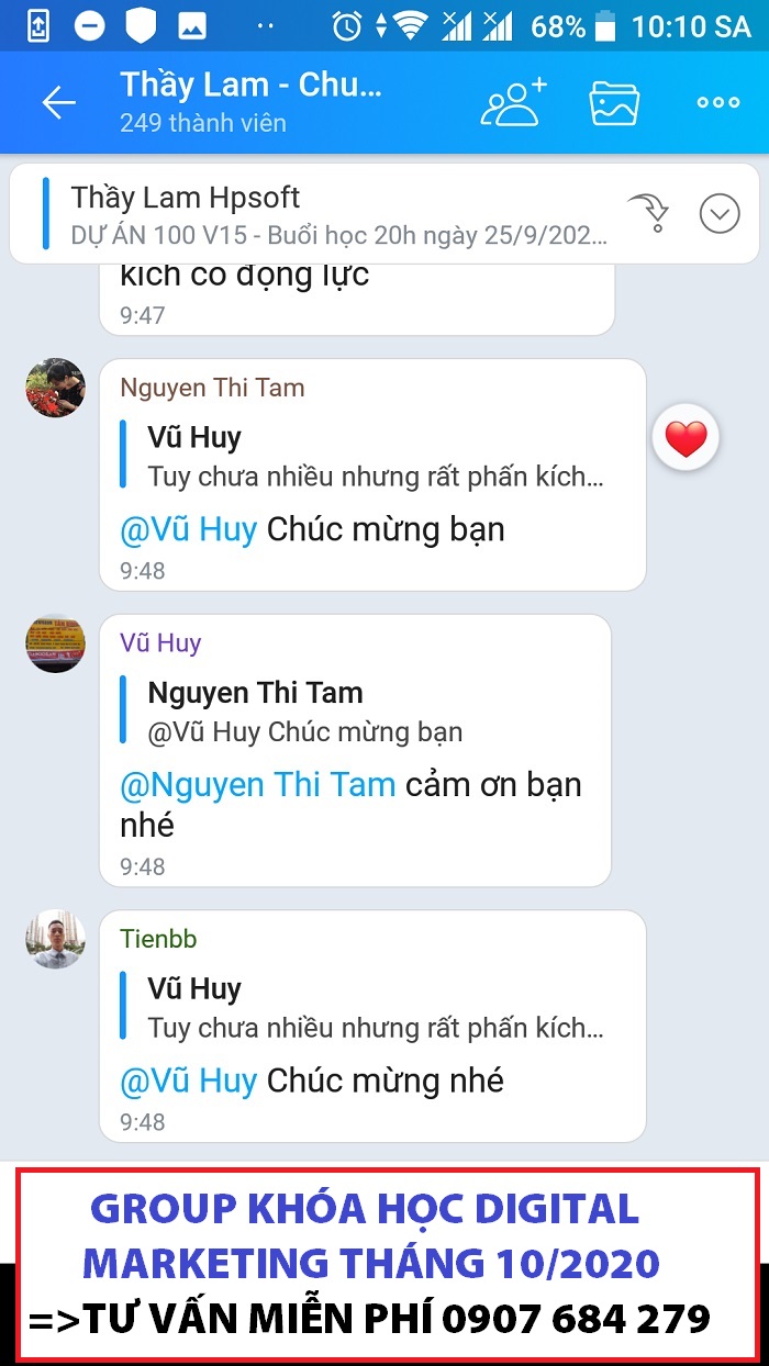 Khóa học digital marketing tháng 10/2020 với 247 học viên Khóa học digital marketing tháng 10/2020 với 247 học viên