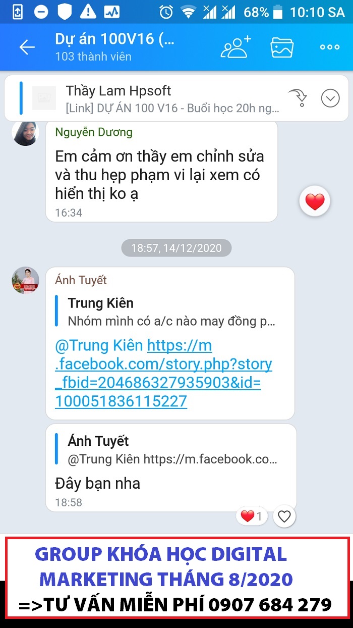 Khóa học digital marketing tháng 8/2020 với 101 học viên Khóa học digital marketing tháng 8/2020 với 101 học viên