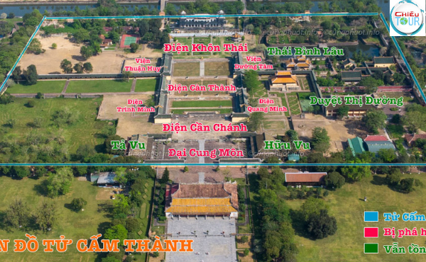 Bản đồ Tử Cấm Thành tại Huế