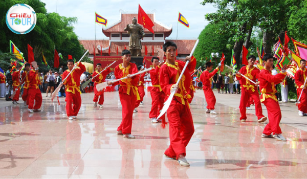 Biểu diễn võ thuật tại Bảo Tàng Quang Trung