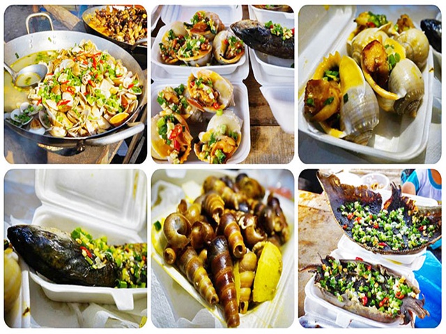 Hải sản tại Hồ Cốc