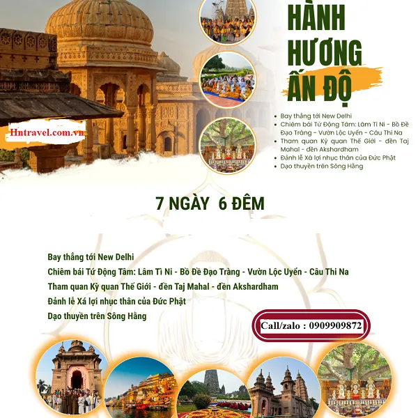 Tour Hành Hương Đức Phật Ấn Độ 7 Ngày 6 Đêm