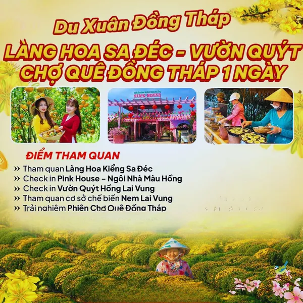 Tour Làng Hoa Sa Đéc Vườn Quýt Tết Dương Lịch