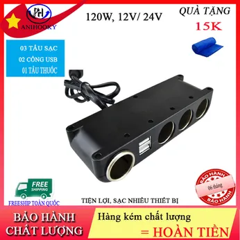 Tẩu sạc ô tô, bộ chia sạc ô tô có dây cao cấp