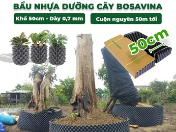 Cao 50cm dài 50m - Bầu Nhựa Dưỡng Cây BoSaVina (Bầu ươm V6) - Ươm dưỡng cây trồng, tặng kèm ốc vít